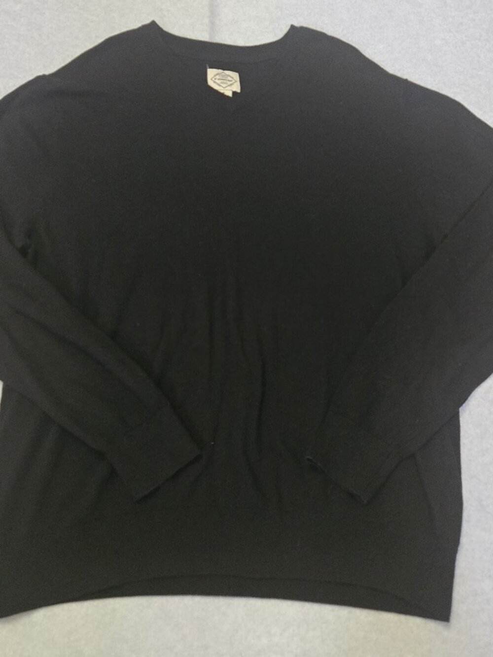 St. John Bay Black Crew Neck Knit Cotton Blend Sweater Men's Size XL